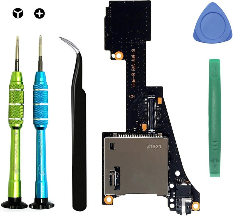 Veanic Replacement Game Card Reader Cartridge Micro SD Card Slot Tray Headphone Jack Daughterboard for NS Nintendo Switch OLED with Repair Tools - Image 1